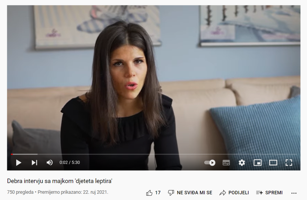 Debra intervju s majkom dijeteta leptira