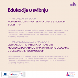 Edukacije za stručnjake u mjesecu svibnju